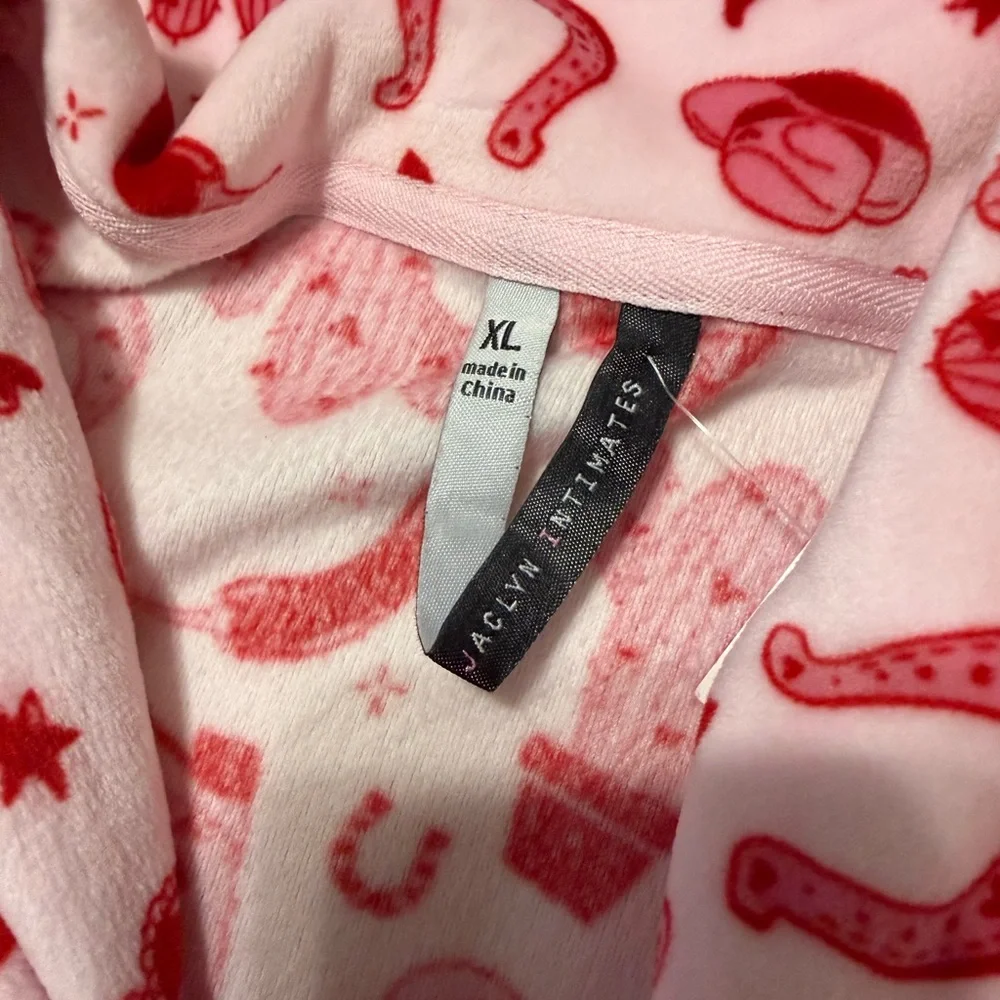 Jaclyn Intimates XL Pink Western Cowgirl Valentine Pajama Set NWT Boot Heart